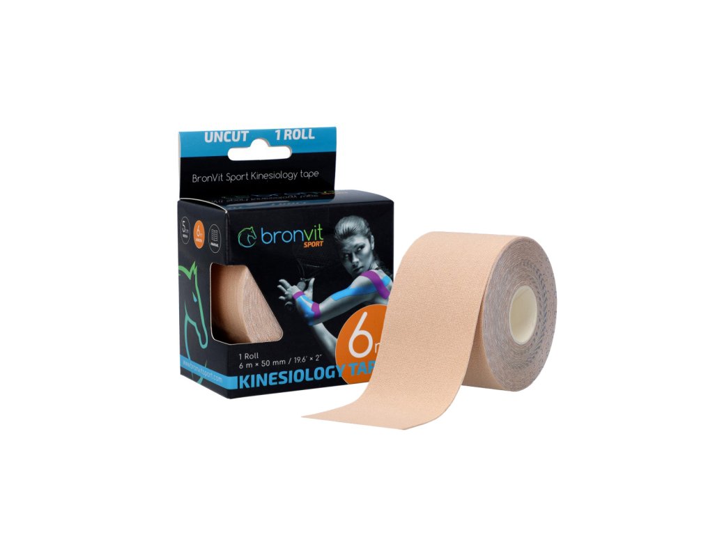 BronVit Sport Kinesio Tape classic 5 cm x 6 m tejpovací páska světle béžová