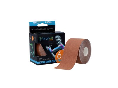 BronVit Sport Kinesio Tape classic 5 cm x 6 m tejpovací páska tmavě béžová