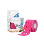 BronVit Sport Kinesio Tape děrovaný 5 cm x 5 m tejpovací páska růžová