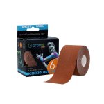 BronVit Sport Kinesio Tape classic 5 cm x 6 m tejpovací páska tmavě hnědá