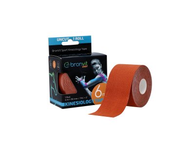 BronVit Sport Kinesio Tape classic 5 cm x 6 m tejpovací páska světle hnědá