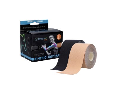 BronVit Sport Kinesio Tape set 5 cm x 6 m tejpovací páska 2 ks černá + béžová