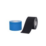 BronVit Sport Kinesio Tape set 5 cm x 6 m tejpovací páska 2 ks černá + modrá