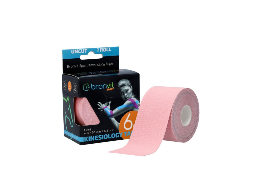 BronVit Sport Kinesio Tape classic 5 cm x 6 m tejpovací páska světle růžová