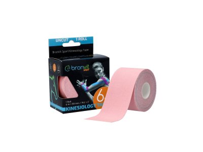 BronVit Sport Kinesio Tape classic 5 cm x 6 m tejpovací páska světle růžová